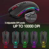 Mouse Gamer Redragon Cobra Chroma M711 RGB, 10000 DPI, 7 Botões Programáveis, Black