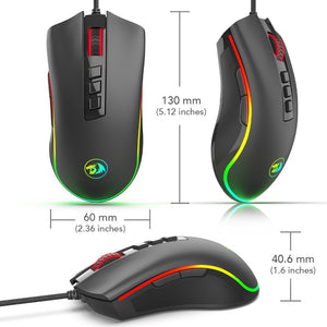 Mouse Gamer Redragon Cobra Chroma M711 RGB, 10000 DPI, 7 Botões Programáveis, Black