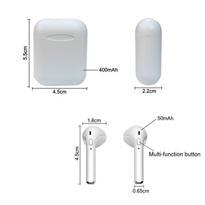 Fone Ouvido Bluetooth I7s 4.2 Par Tws Sem Fio Case Base